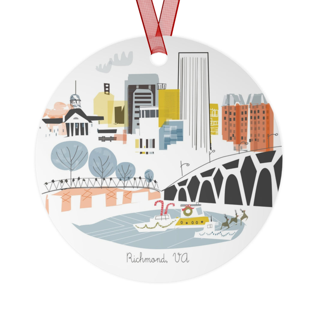 Richmond, VA  City Metal Ornament | | personalized option available (Copy)