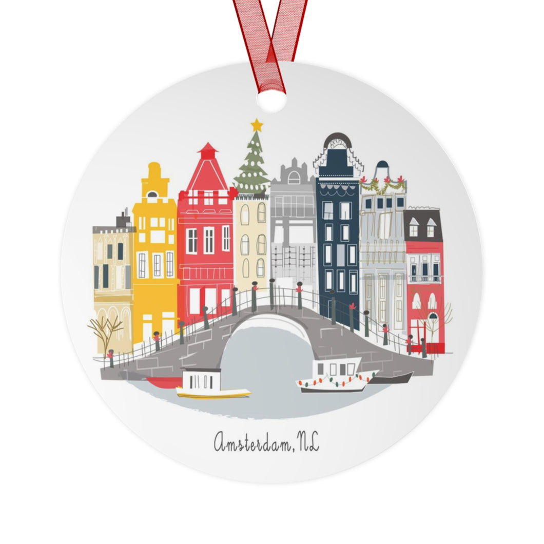Amsterdam, NL  City Metal Ornament | | personalized option available