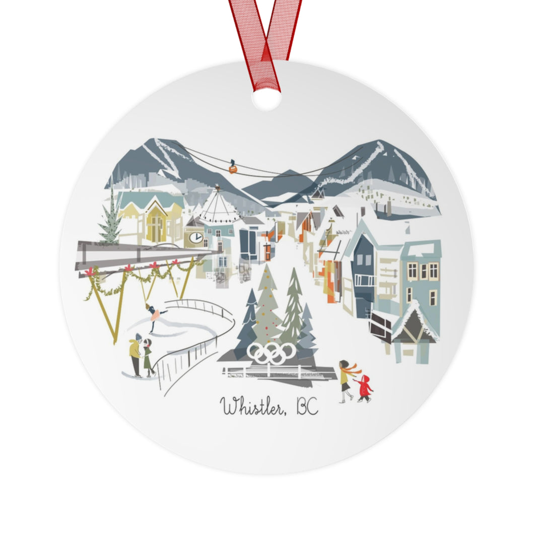 Whistler, BC City Metal Ornament | | personalized option available
