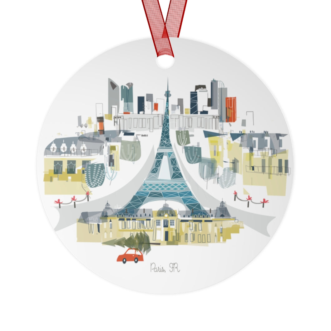 Paris, France City Metal Ornament | | personalized option available