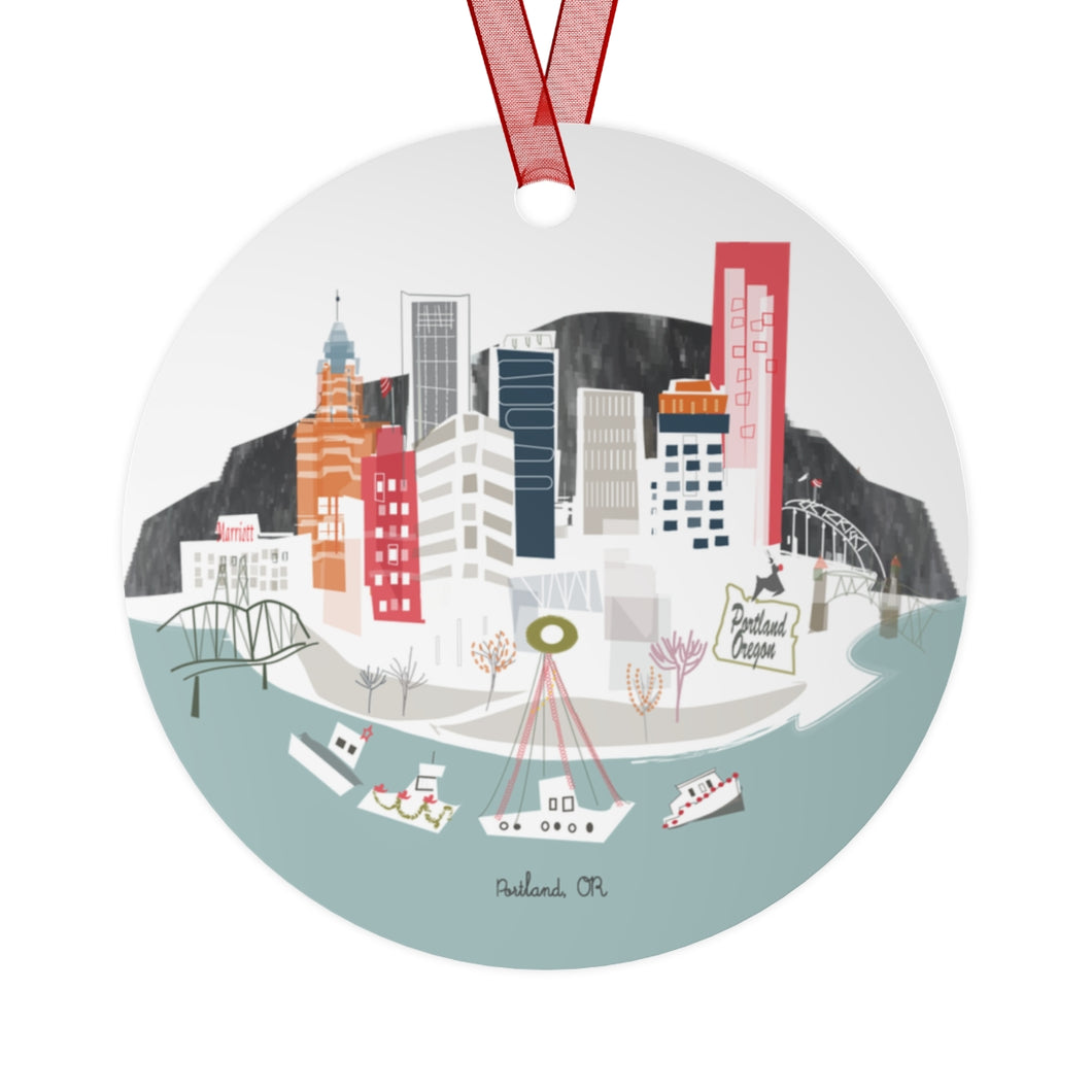 Portland, OR City Metal Ornament | | personalized option available