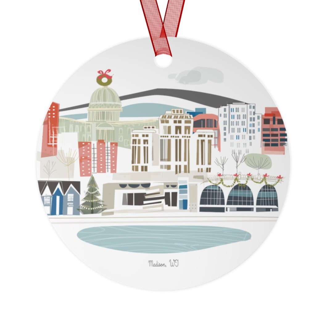 Madison, WI City Metal Ornament | | personalized option available
