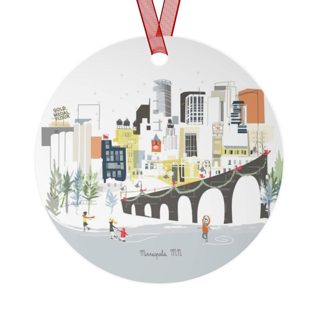 Minneapolis, MN City Metal Ornament | | personalized option available